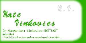 mate vinkovics business card